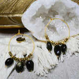 Boucles d'oreilles - Créoles Lou Obsidienne