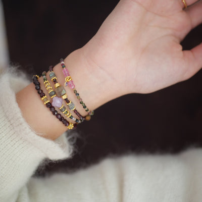 Bracelet Karishma tourmaline, topaze rose