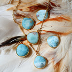 Collier Justine larimar lithothérapie apaisement sérénité féminité sacrée Ginandger