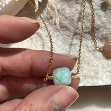 Collier Abby Amazonite ou Pierre de lune orangée - Parfaites Imparfaites