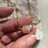 Collier Abby Amazonite ou Pierre de lune orangée - Parfaites Imparfaites
