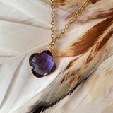 Collier Subhagya Amethyste ou Pierre de lune arc en ciel - Parfaites Imparfaites