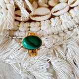 Bague Mathilde Turquoise cuivrée ou malachite - Parfaites