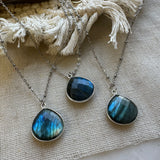 Collier Justine Labradorite argenté