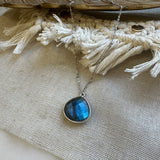 Collier Justine Labradorite argenté