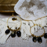 Boucles d'oreilles - Créoles Lou Obsidienne