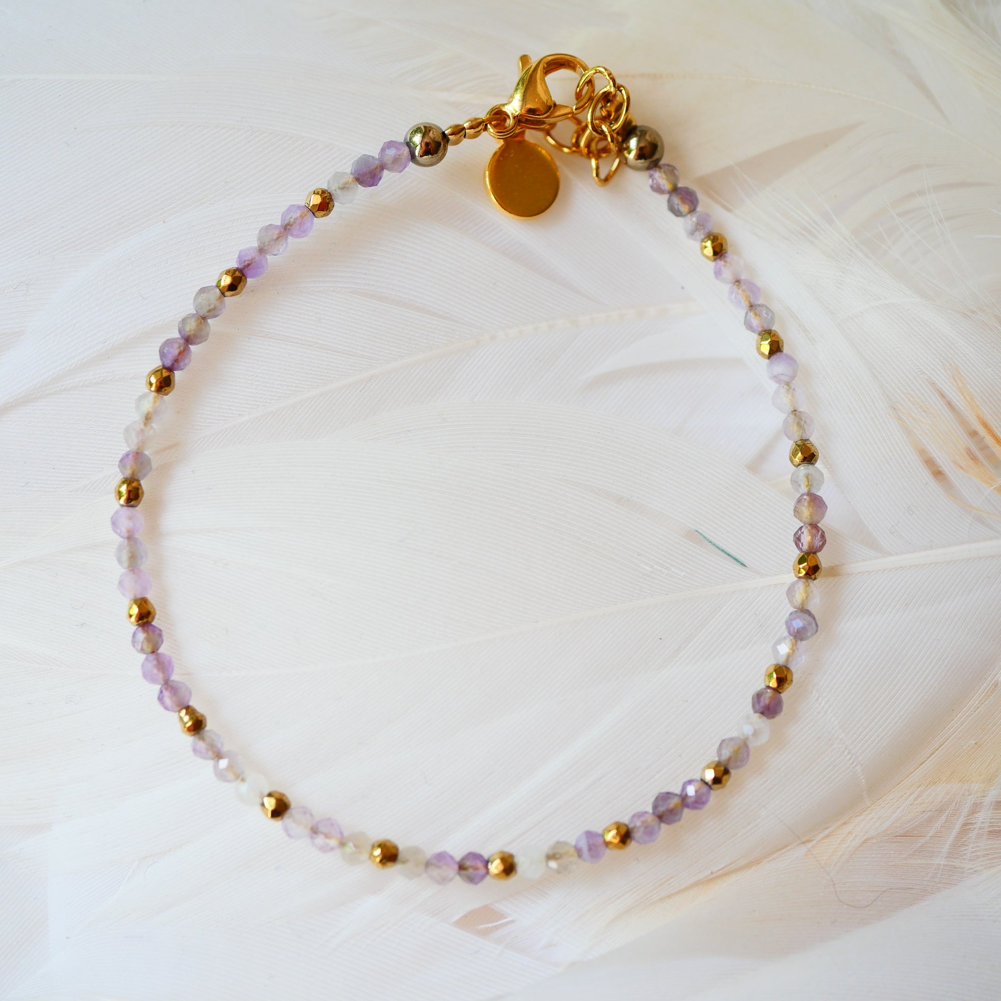 Bracelet Joe améthyste lithothérapie sérénité apaisement spiritualité Ginandger
