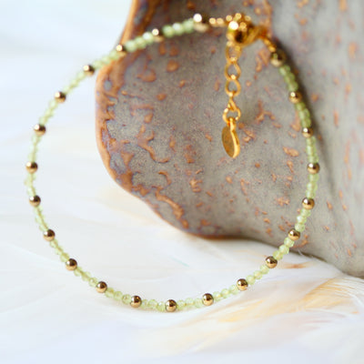 Bracelet Joe péridot hématite lithothérapie prospérité renouveau Ginandger
