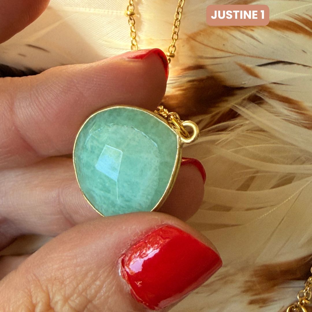 Collier Justine Amazonite 1 2 - Parfaites Imparfaites