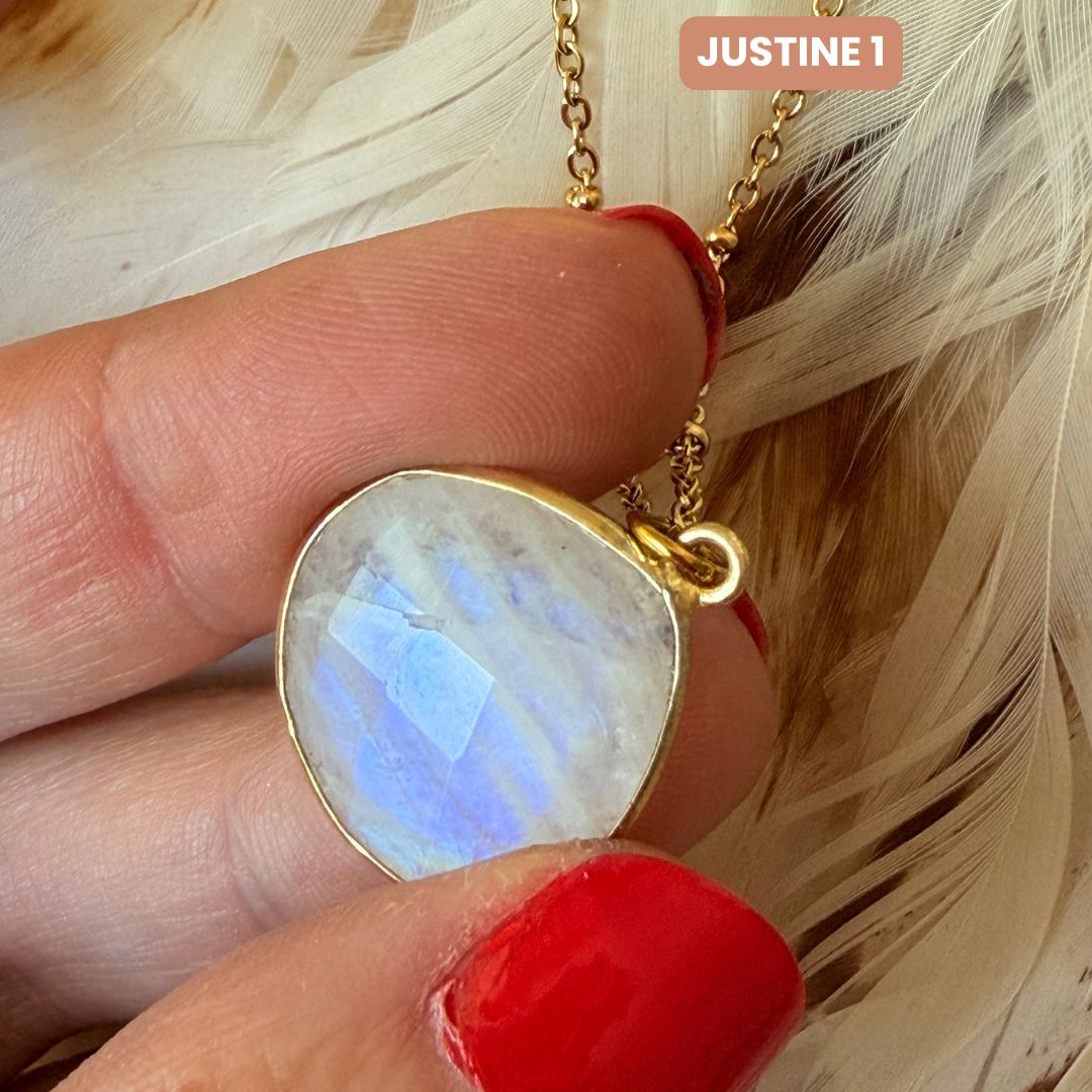 Collier Justine Pierre de lune 1,2, 3 - Parfaites Imparfaites