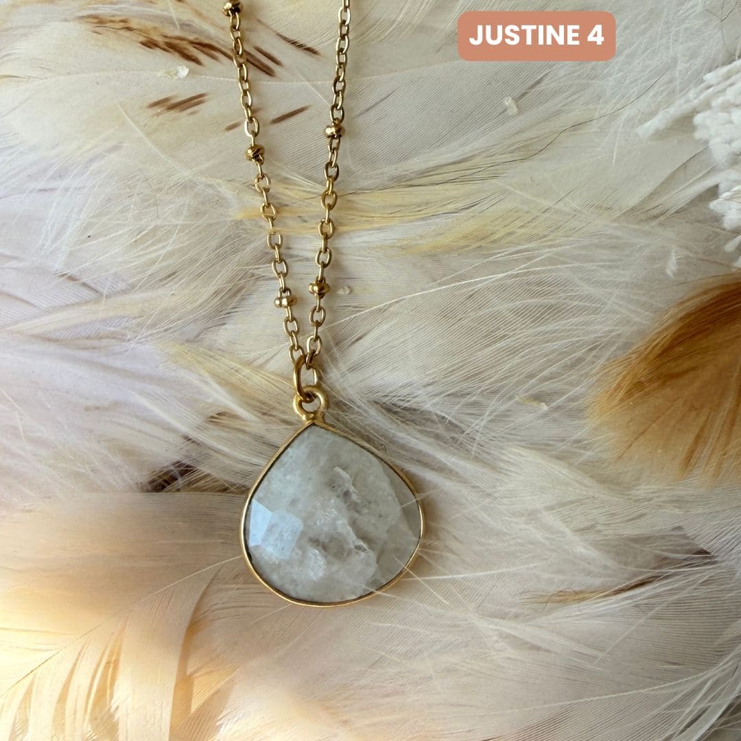Collier Justine Pierre de lune 4 5 6 - Parfaites Imparfaites