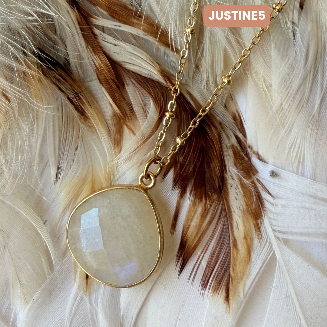 Collier Justine Pierre de lune 4 5 6 - Parfaites Imparfaites
