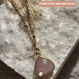 Collier Justine Pierre de Lune Orangée - Parfaites Imparfaites