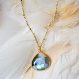 Collier Justine Pierre de Lune et Labradorite