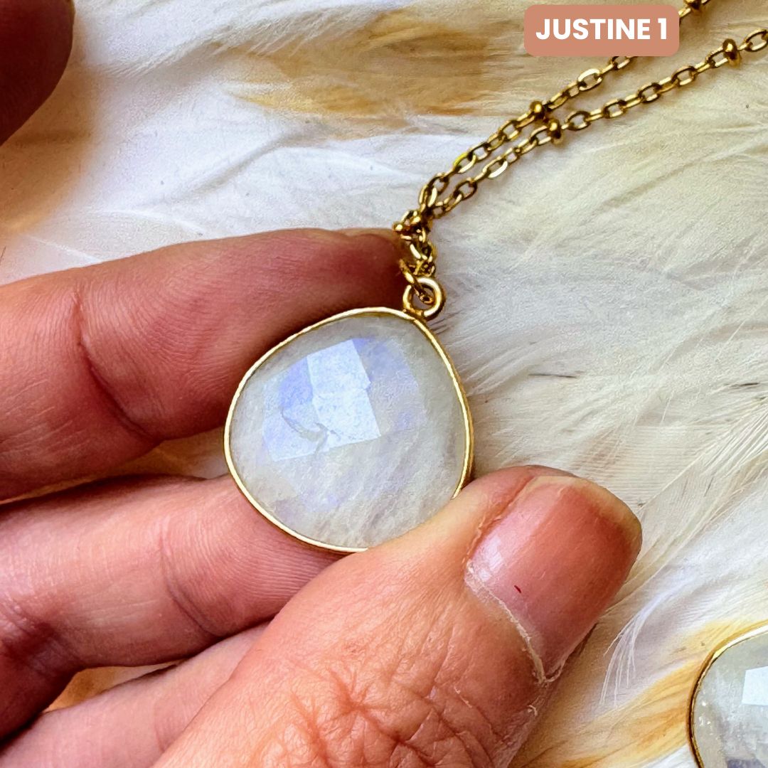 Collier Justine Pierre de lune 1,2, 3, 4 - Parfaites Imparfaites