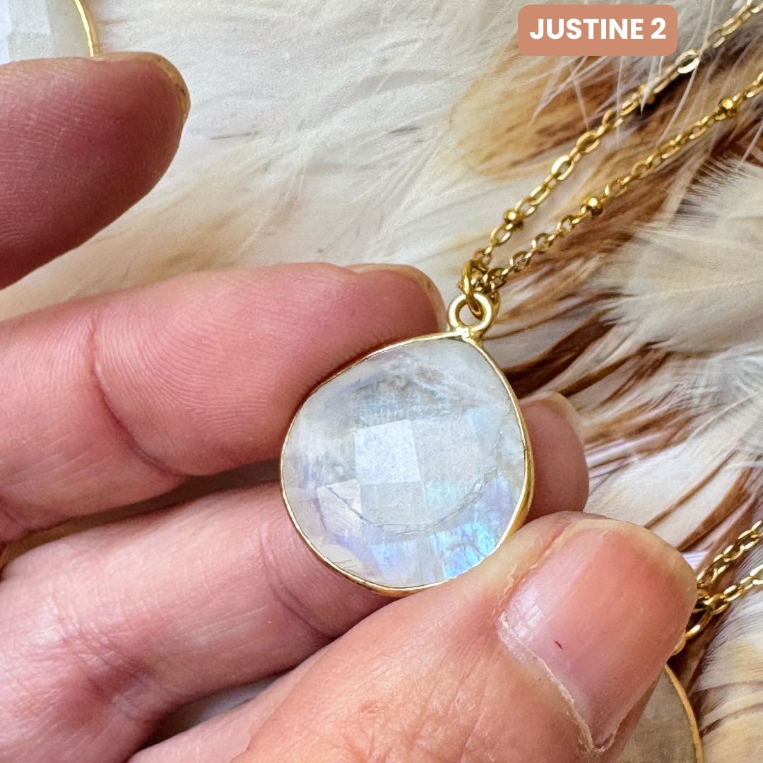 Collier Justine Pierre de lune 1,2, 3, 4 - Parfaites Imparfaites