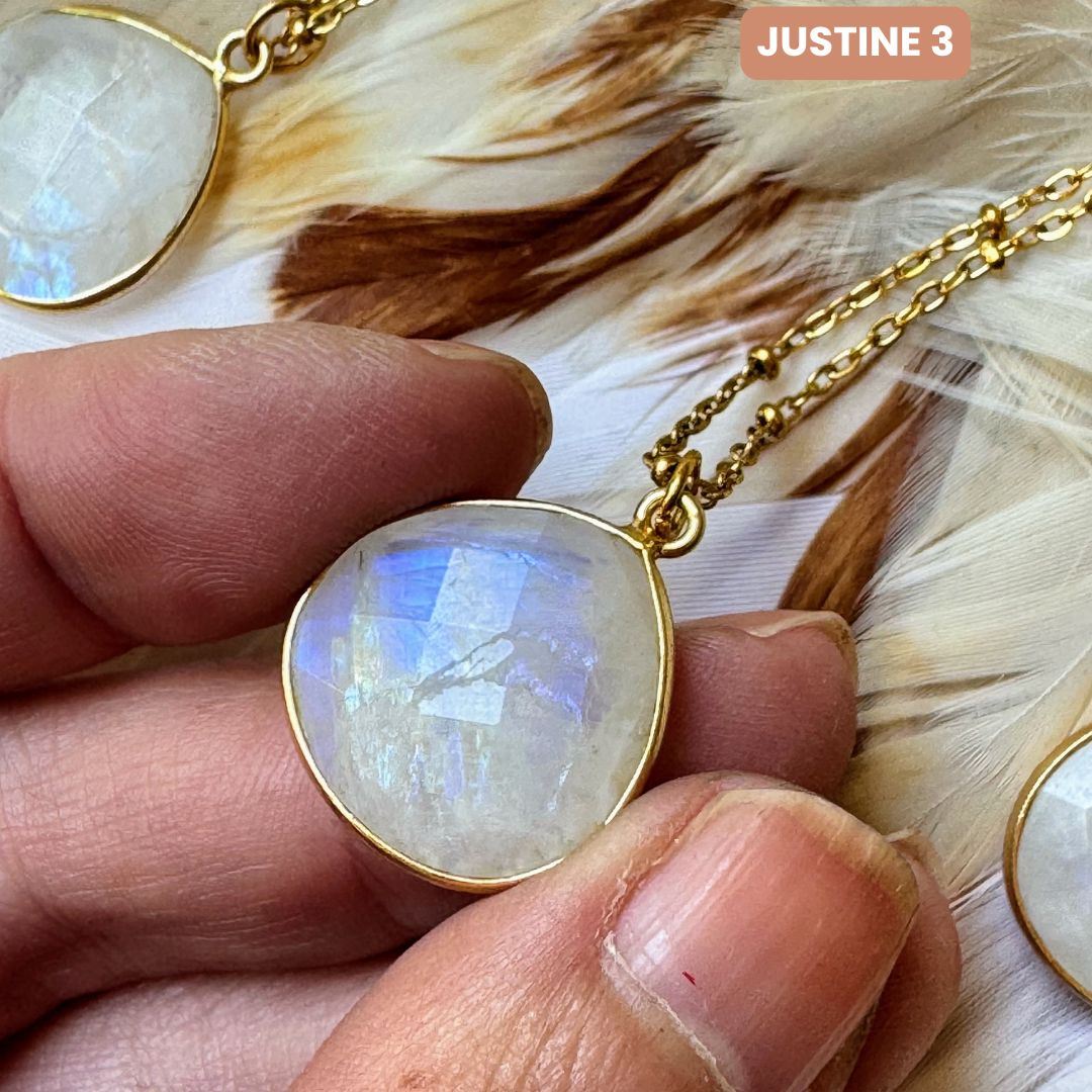 Collier Justine Pierre de lune 1,2, 3, 4 - Parfaites Imparfaites