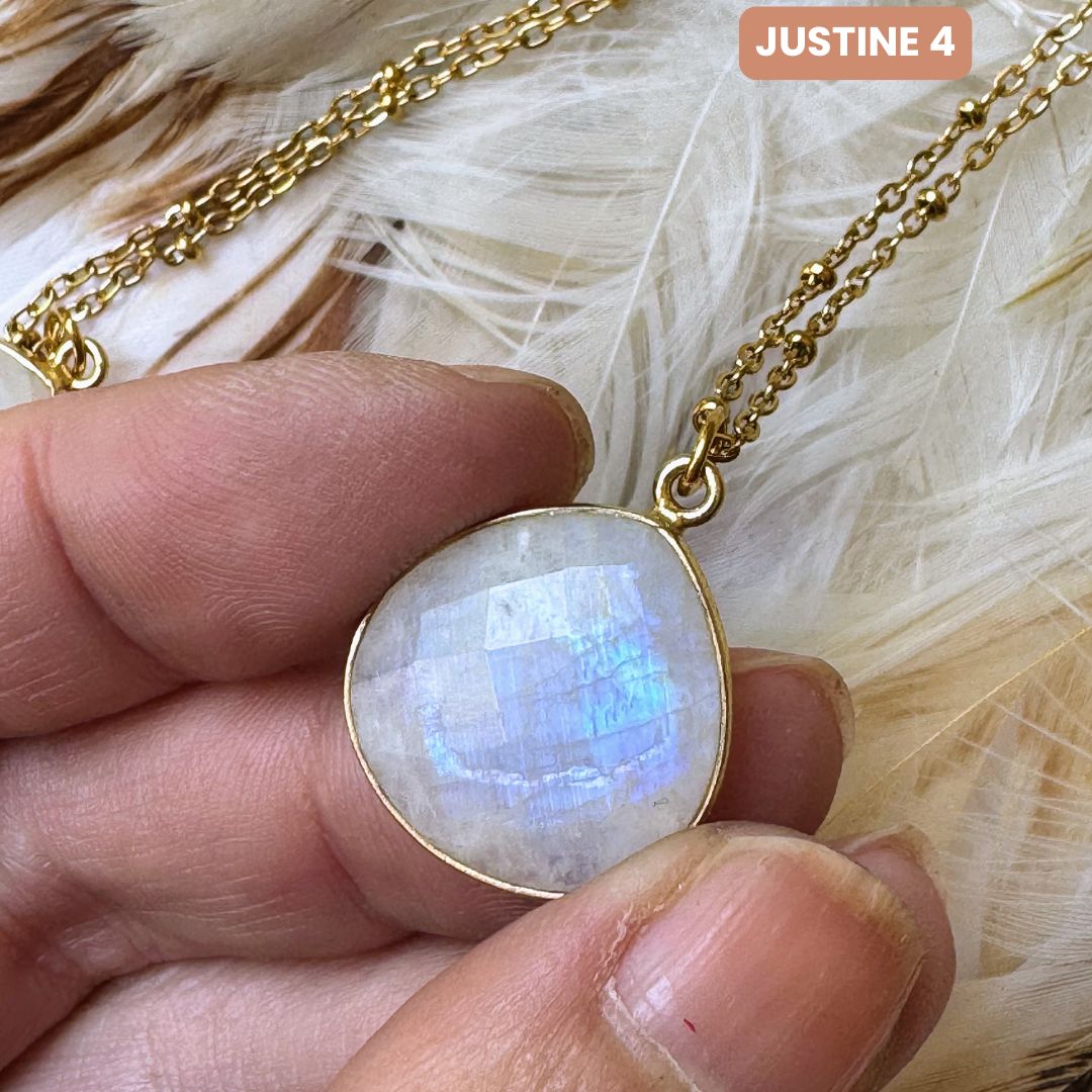 Collier Justine Pierre de lune 1,2, 3, 4 - Parfaites Imparfaites