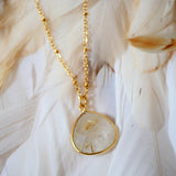 Collier Justine pierre Golden Rutile