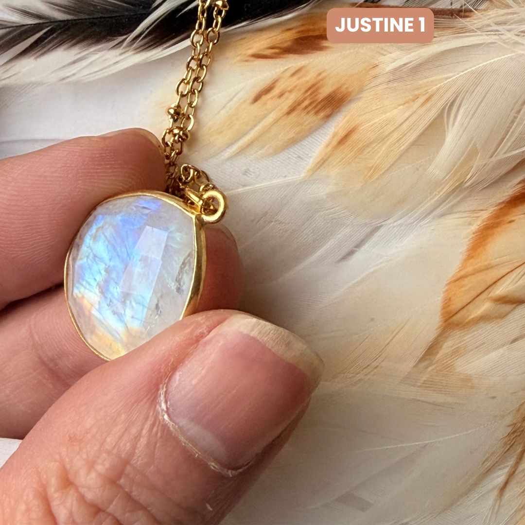 Collier Justine Pierre de lune 1,2, 3 - Parfaites Imparfaites