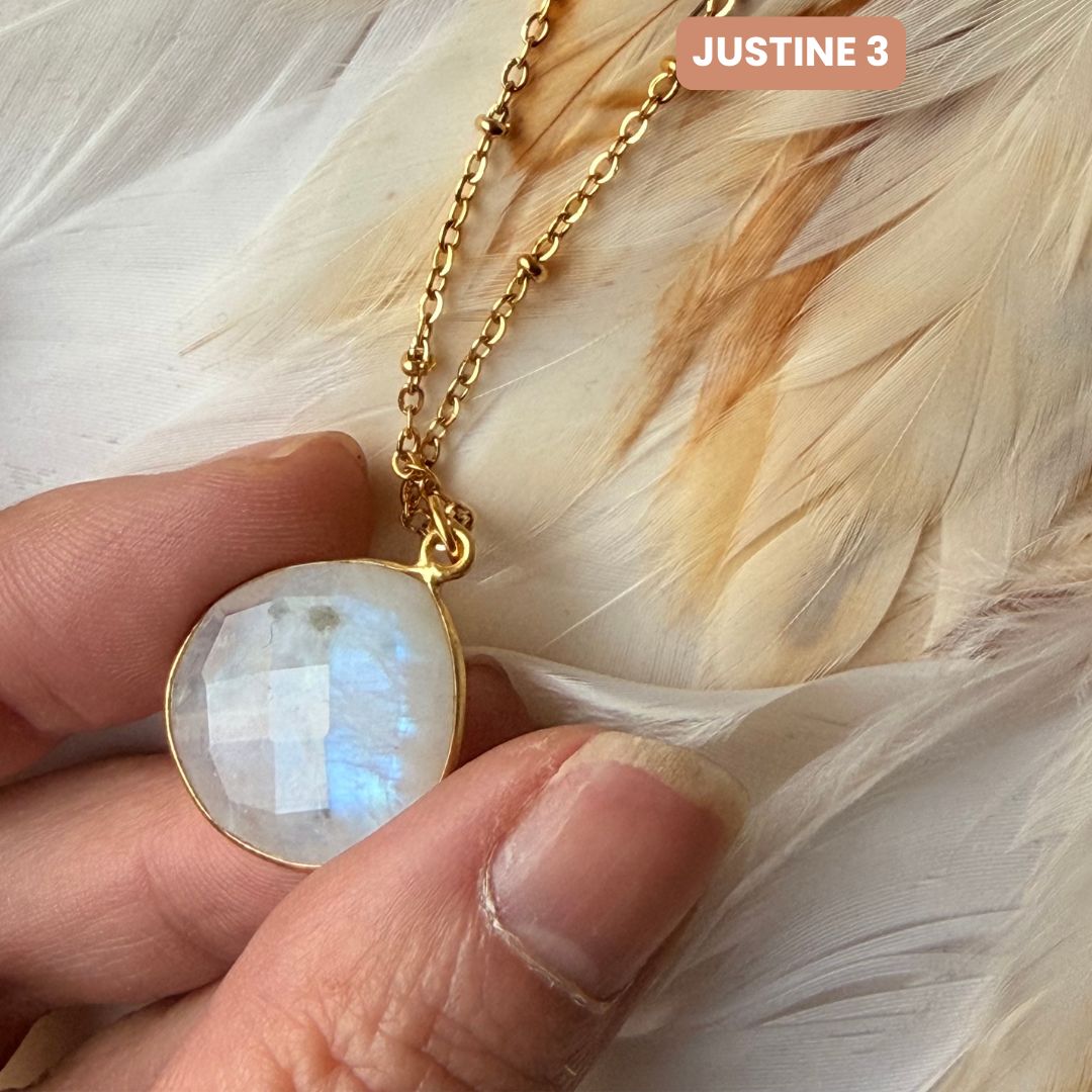 Collier Justine Pierre de lune 1,2, 3 - Parfaites Imparfaites