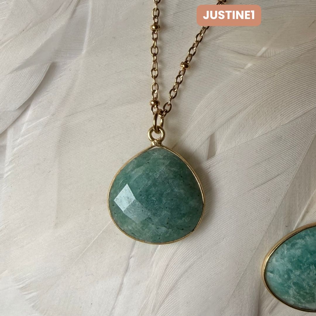 Collier Justine Amazonite 1 2 3 - Parfaites Imparfaites