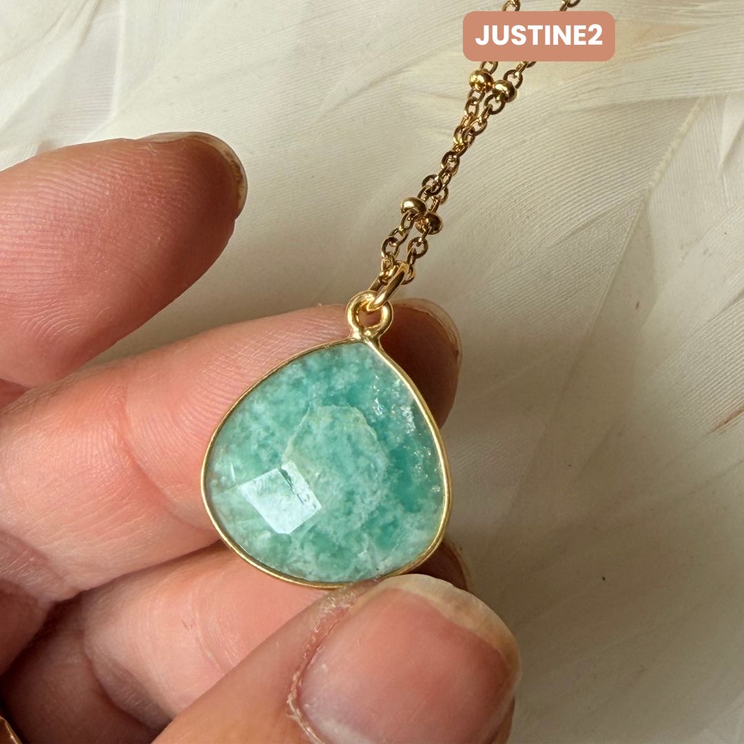 Collier Justine Amazonite 1 2 3 - Parfaites Imparfaites