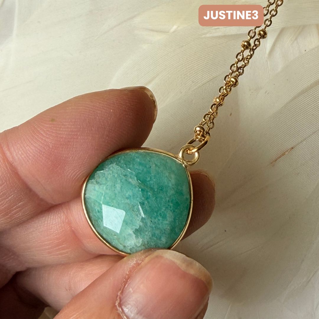 Collier Justine Amazonite 1 2 3 - Parfaites Imparfaites