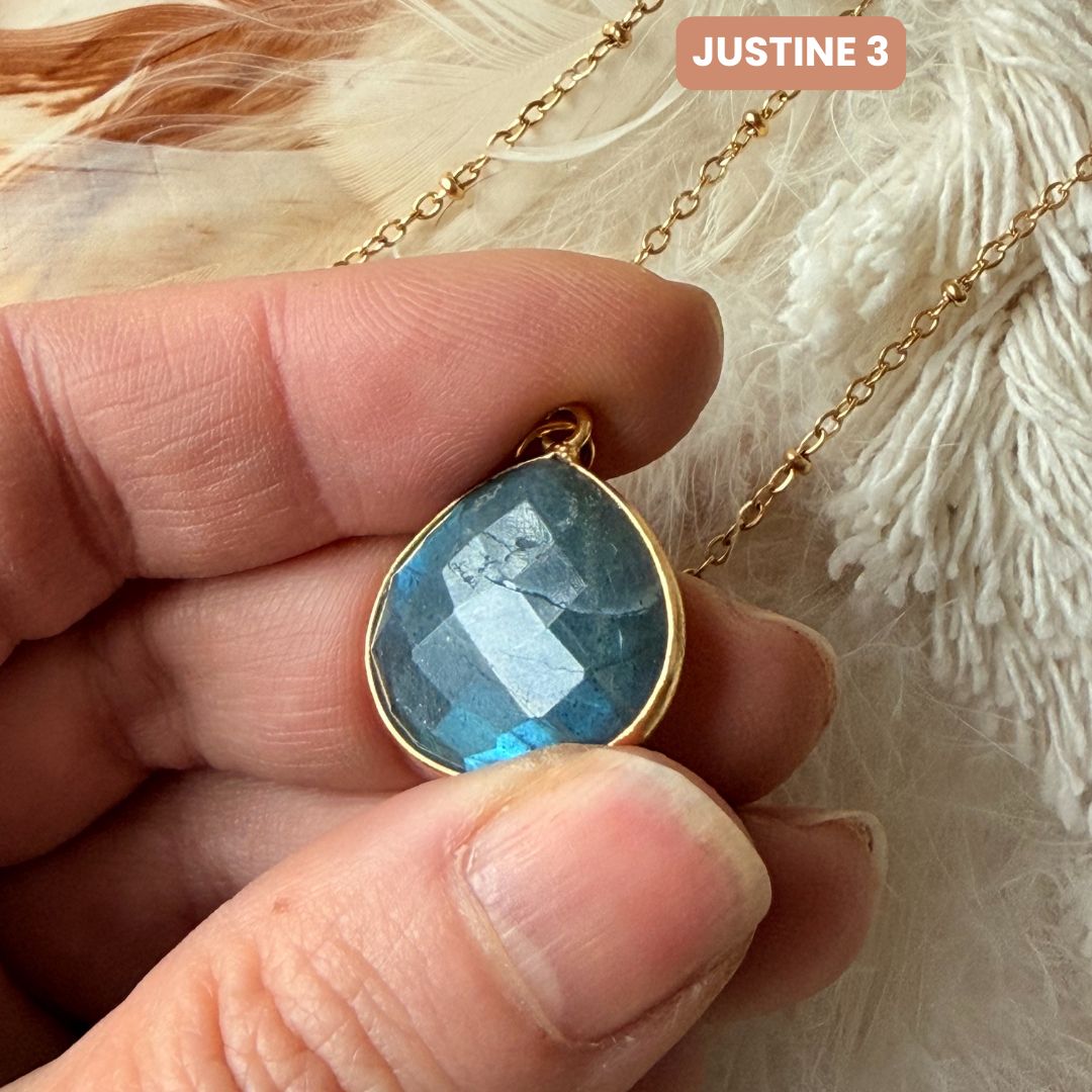 Justine Labradorit-Halskette 5 – Perfekte Unvollkommenheiten