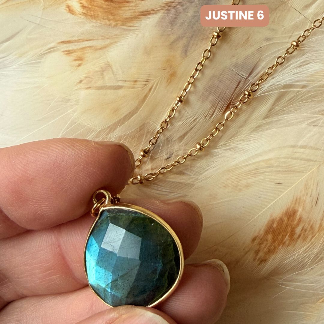 Justine Labradorit-Halskette 5 – Perfekte Unvollkommenheiten