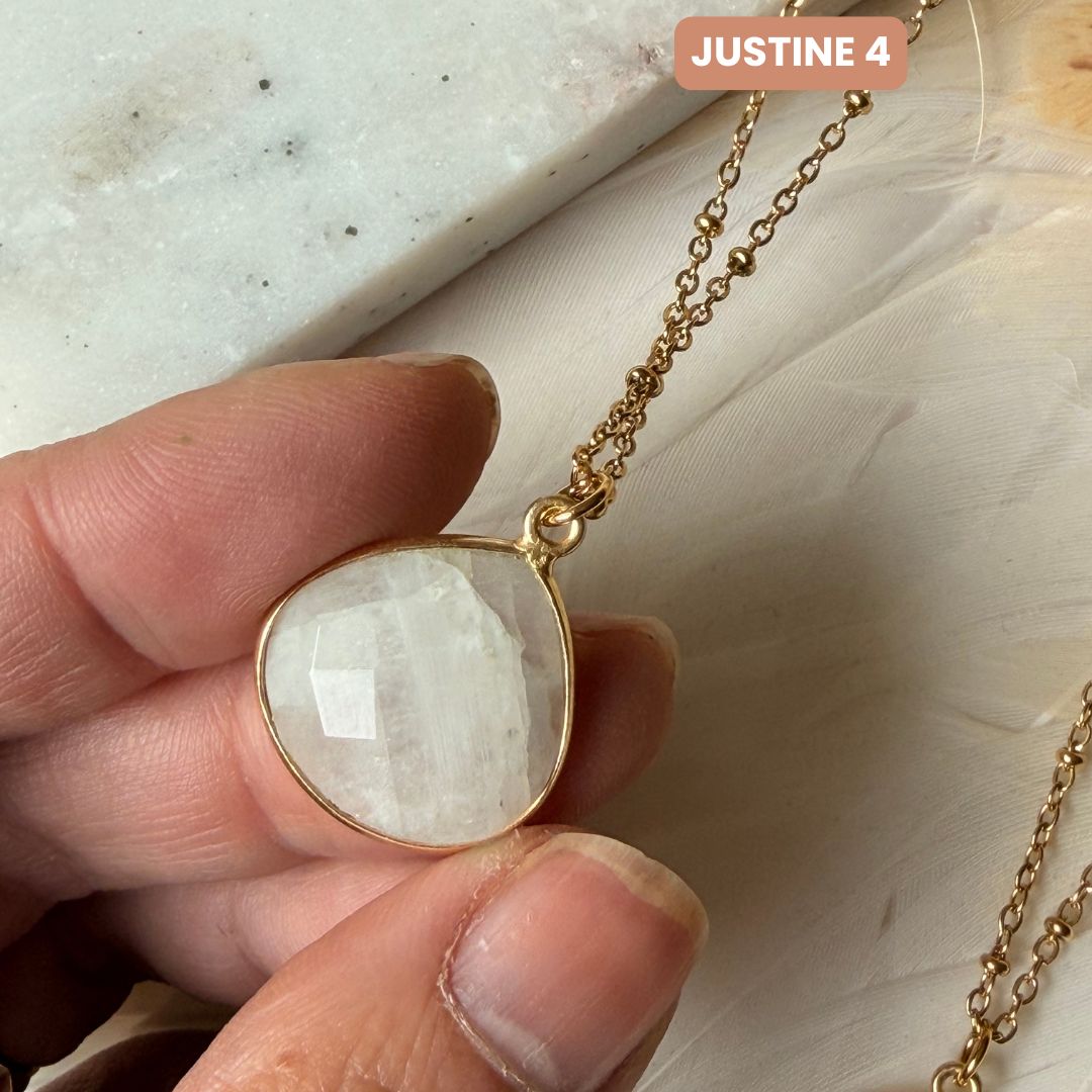 Collier Justine Pierre de lune 4 5 6 - Parfaites Imparfaites