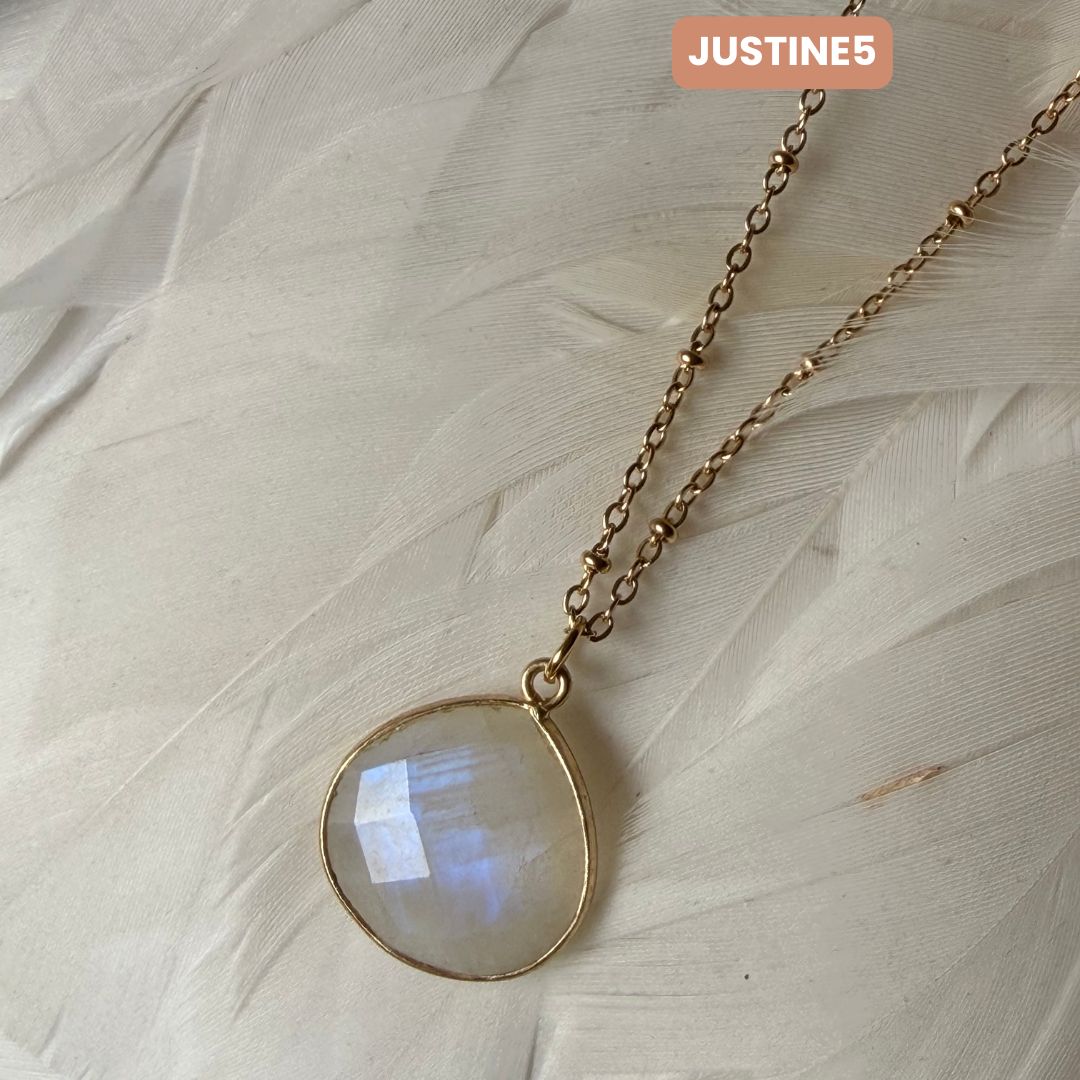 Collier Justine Pierre de lune 4 5 6 - Parfaites Imparfaites