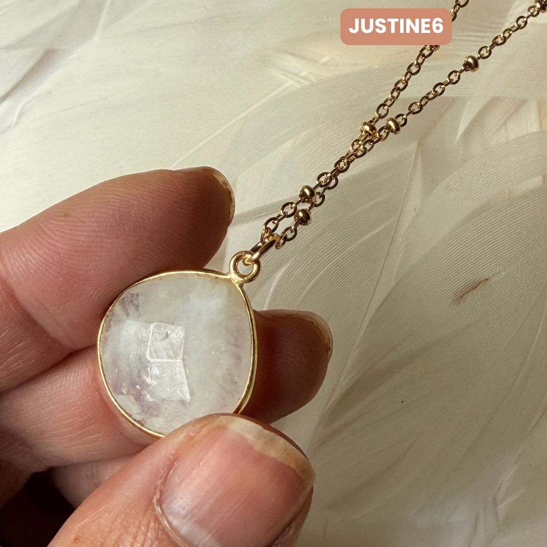 Collier Justine Pierre de lune 4 5 6 - Parfaites Imparfaites