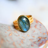 Bague réglable Mathilde Labradorite