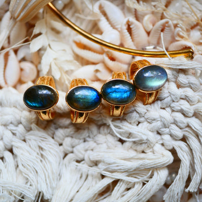 Bague Mathilde labradorite lithothérapie protection intuition créativité Ginandger
