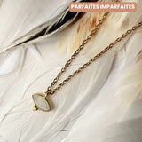 Collier Oeil Pierre de lune arc en ciel- Parfaites Imparfaites