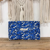 Pochette en coton - Bleu et blanc