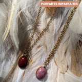 Collier Solange Jaspe Rouge ou Rhodonite Braderie - Parfaites