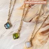 Collier Subhagya Pierre de Lune arc-en-ciel, Labradorite ou Péridot - Parfaites Imparfaites