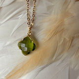 Collier Subhagya Pierre de Lune arc-en-ciel, Labradorite ou Péridot - Parfaites Imparfaites