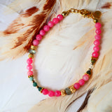 Bracelet SUKOON – Rhodonite et agate indienne pour harmonie et apaisement