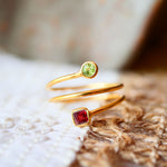 Bague PUSHPA Grenat & Péridot Ginandger

