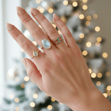 Bague réglable pierre de lune arc-en-ciel Mukti