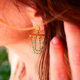 Détail boucles Aranya onyx vert naturel — pierre naturelle bijou artisanal Ginandger
