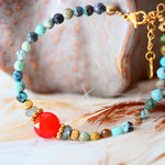 Bracelet Aabha turquoise naturelle — vue d'ensemble bijou artisanal Paris
