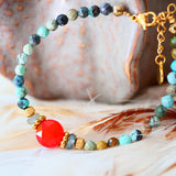 Bracelet Aabha turquoise naturelle — vue d'ensemble bijou artisanal Paris
