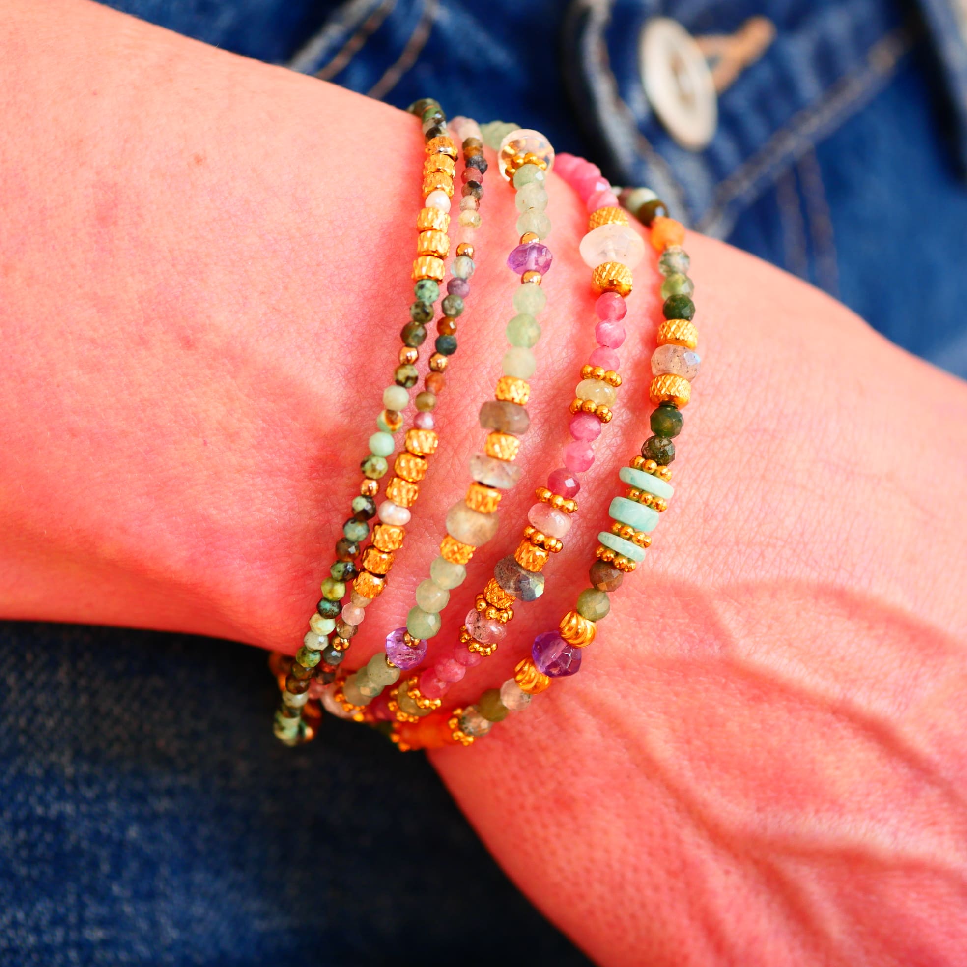 Bracelet Pallav tourmaline — vue d'ensemble bijou artisanal pierre naturelle Ginandger
