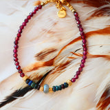 Bracelet Tamas grenat naturel — vue d'ensemble bijou artisanal Paris
