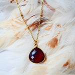 Collier Justine – pendentif grenat naturel solitaire, bijou lithothérapie passion Ginandger
