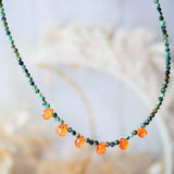 Collier Jwala turquoise focus – bijou lithothérapie acier inoxydable fait main à Paris Ginandger
